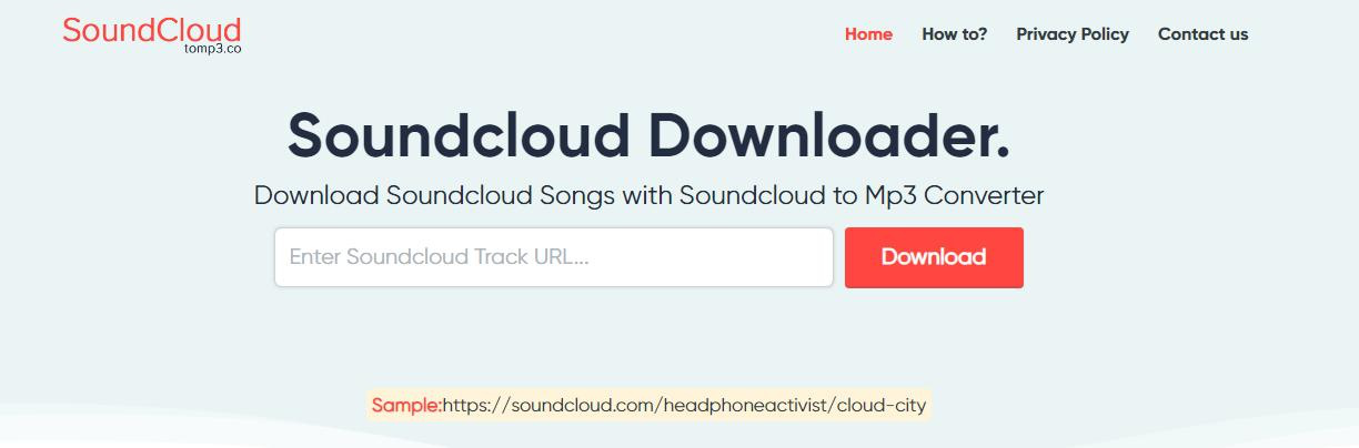 SoundCloud to MP3.coオンラインダウンロードツールの操作インターフェース