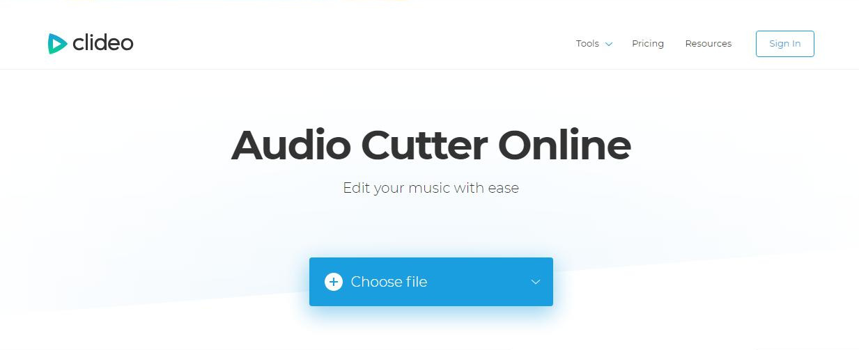 オンライン音楽編集ツールClideoの操作インターフェース