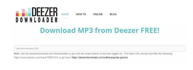 Deezer Downloaderオンラインダウンロードツールの操作インターフェース