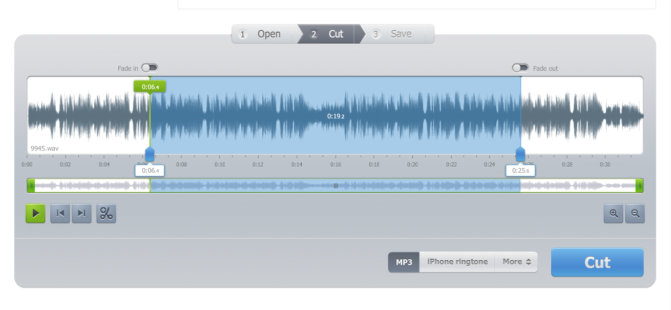 Audio Cutter ProでMP3カット