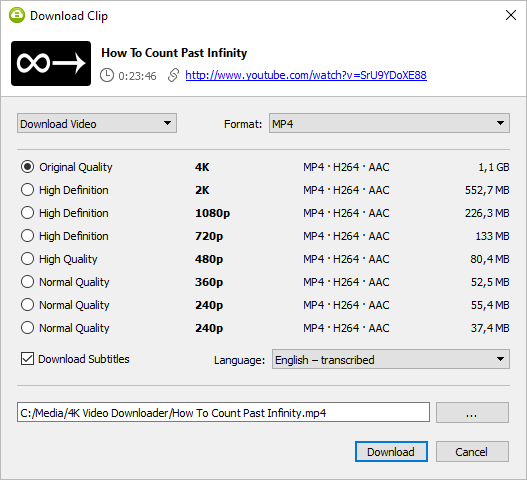 4K Video Downloaderダウンロード