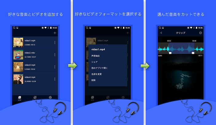 音声抽出-動画ファイルから音声ファイルを変換し抽出で音声抽出