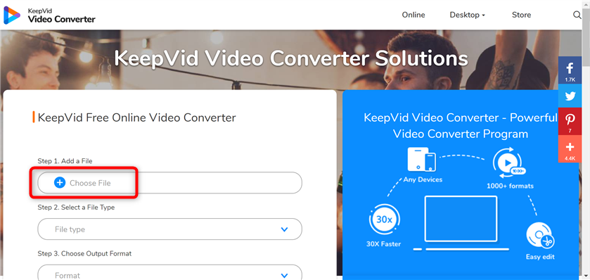 KeepVid Video Converterに動画をインポート