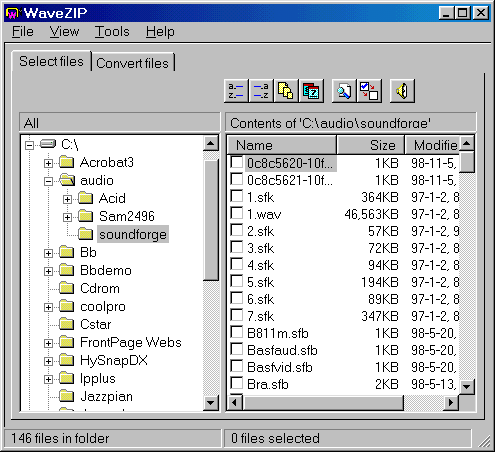 WaveZipソフト