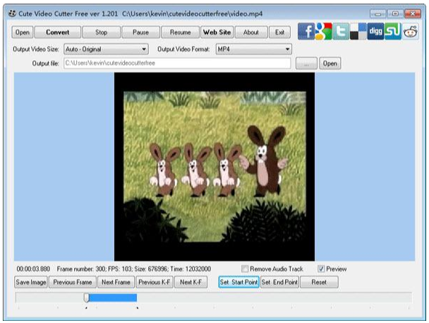 Cute Video Cutterソフト