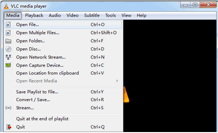 VLC Media Playerでファイル再生