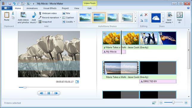 Windows Movie Makerに動画を追加