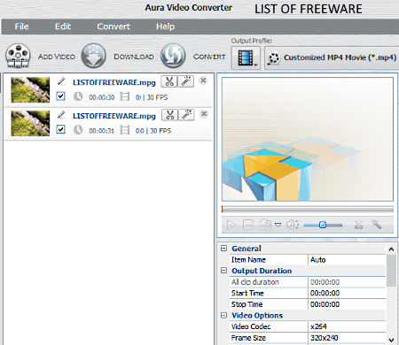 Aura Video Converterソフト